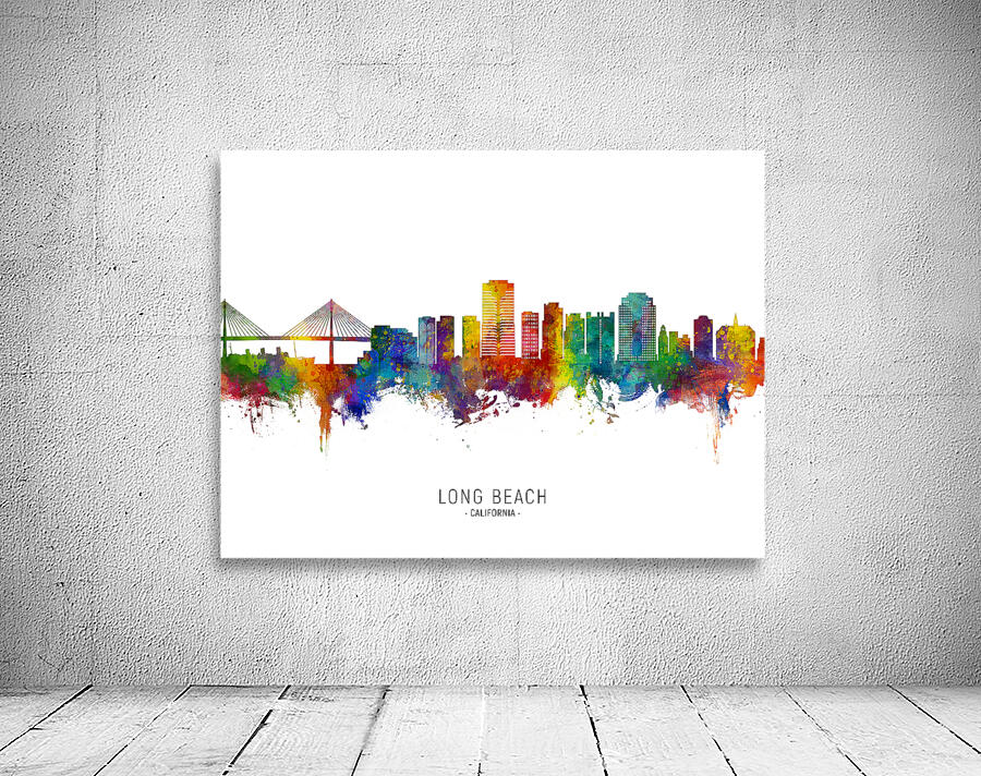 Long Beach California Skyline Wall Preview