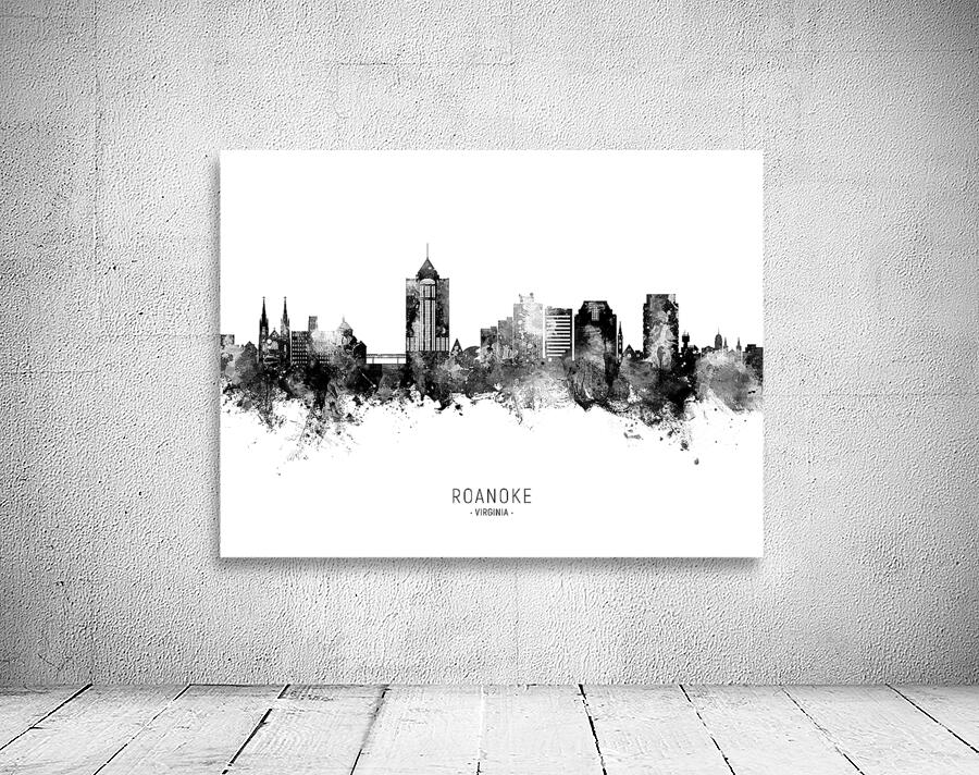 Roanoke Virginia Skyline Wall Preview