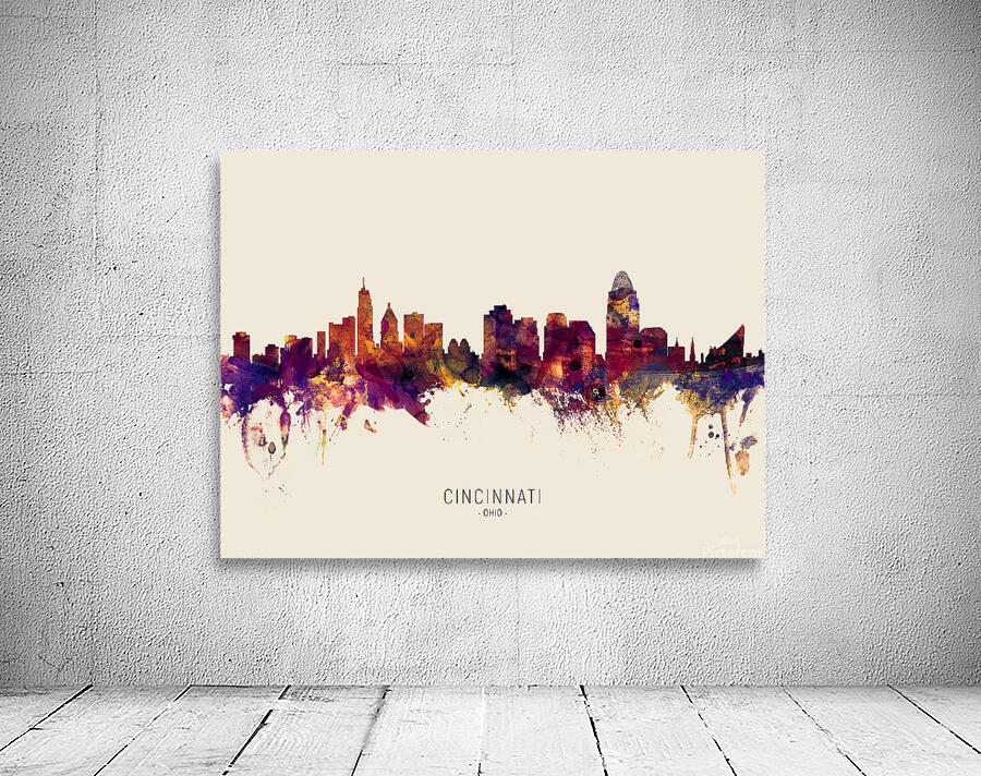 Cincinnati Ohio Skyline Wall Preview