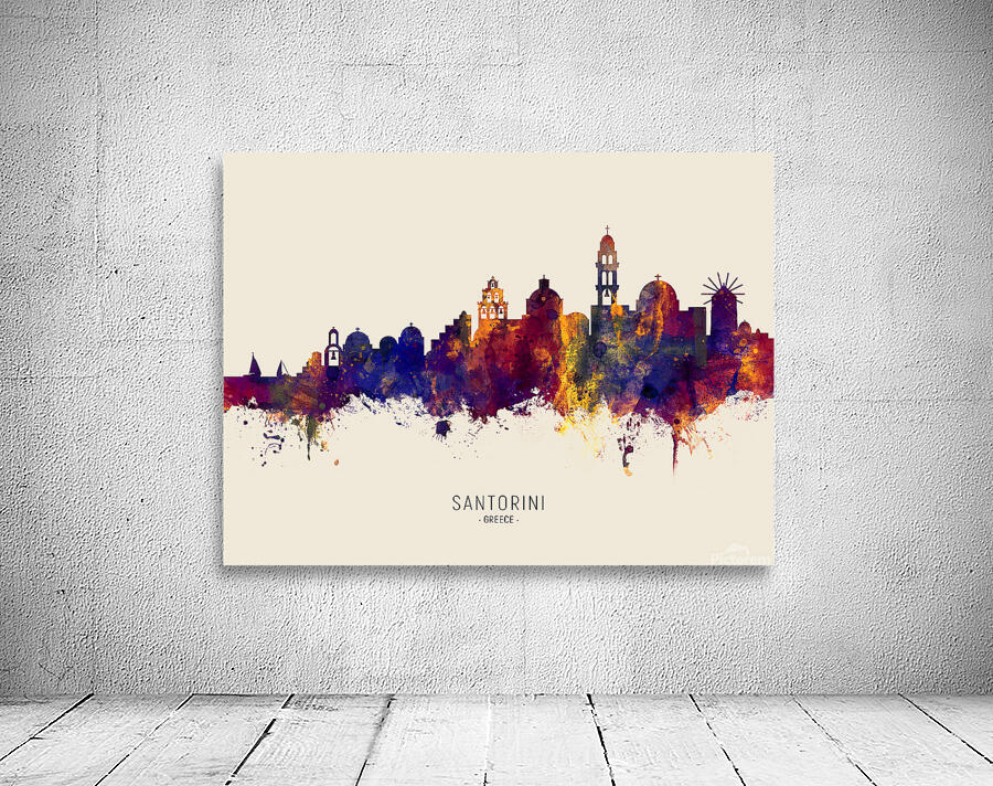 Santorini Skyline Wall Preview