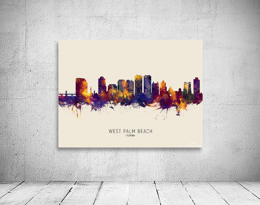 West Palm Beach Florida Skyline Wall Preview