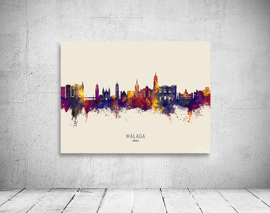 Malaga Spain Skyline Wall Preview