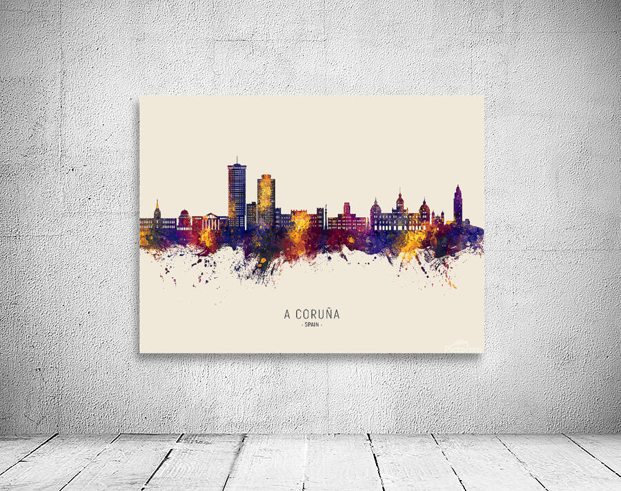 A Coruna Spain Skyline Wall Preview