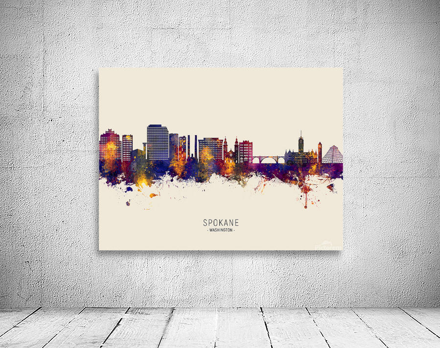 Spokane Washington Skyline Wall Preview