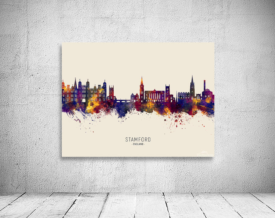 Stamford England Skyline by Michael Tompsett Wall Art