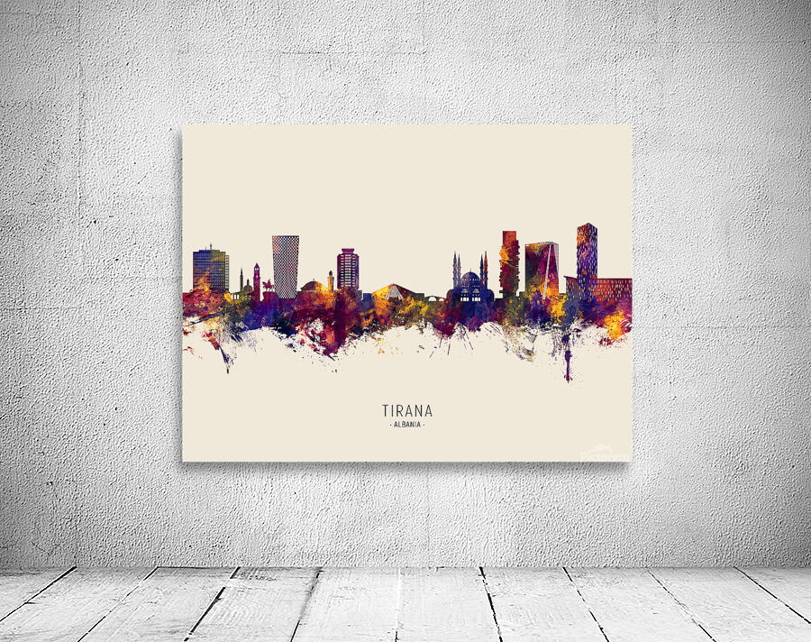 Tirana Albania Skyline by Michael Tompsett Wall Art