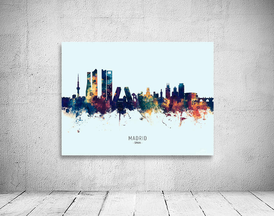 Madrid Spain Skyline Wall Preview