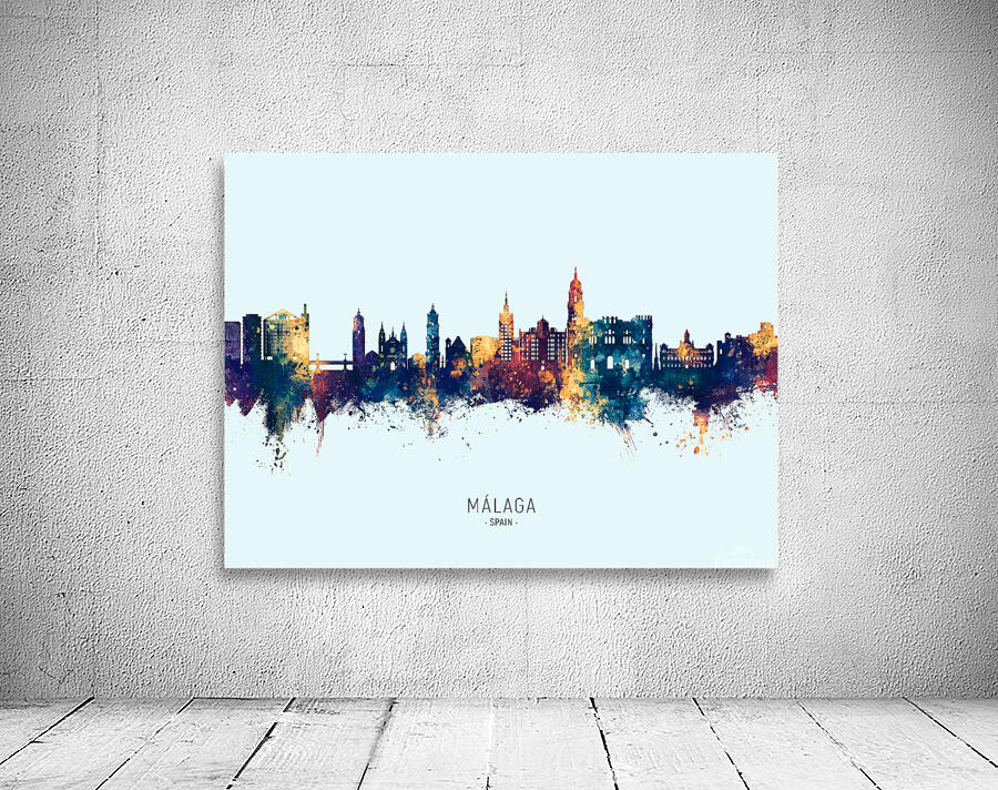 Malaga Spain Skyline Wall Preview