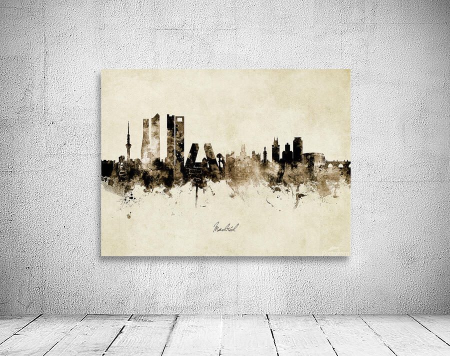 Madrid Spain Skyline Wall Preview
