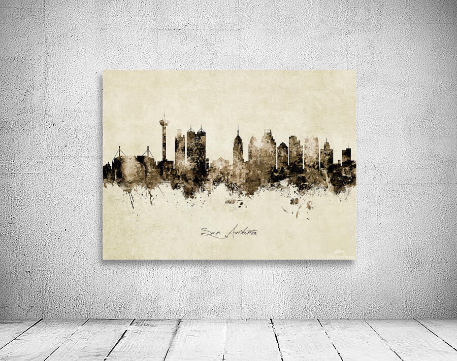 San Antonio Texas Skyline by Michael Tompsett Wall Art