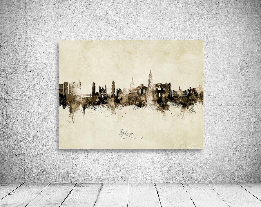 Malaga Spain Skyline Wall Preview