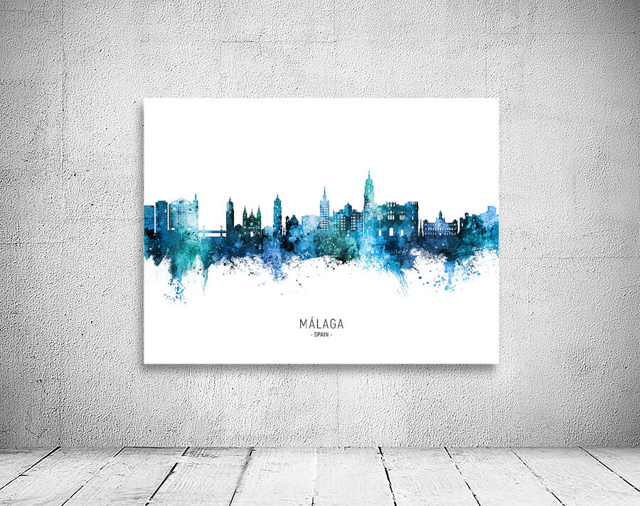 Malaga Spain Skyline Wall Preview