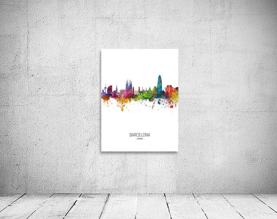 Barcelona Spain Skyline Wall Preview