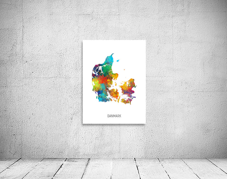 Danmark Watercolor Map Wall Preview