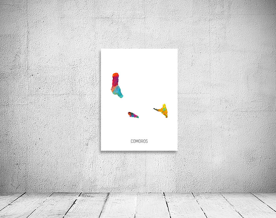 Comoros Watercolor Map Wall Preview