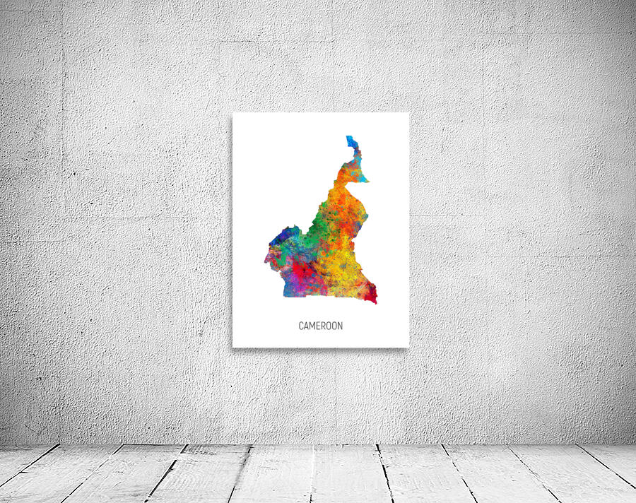 Cameroon Watercolor Map Wall Preview