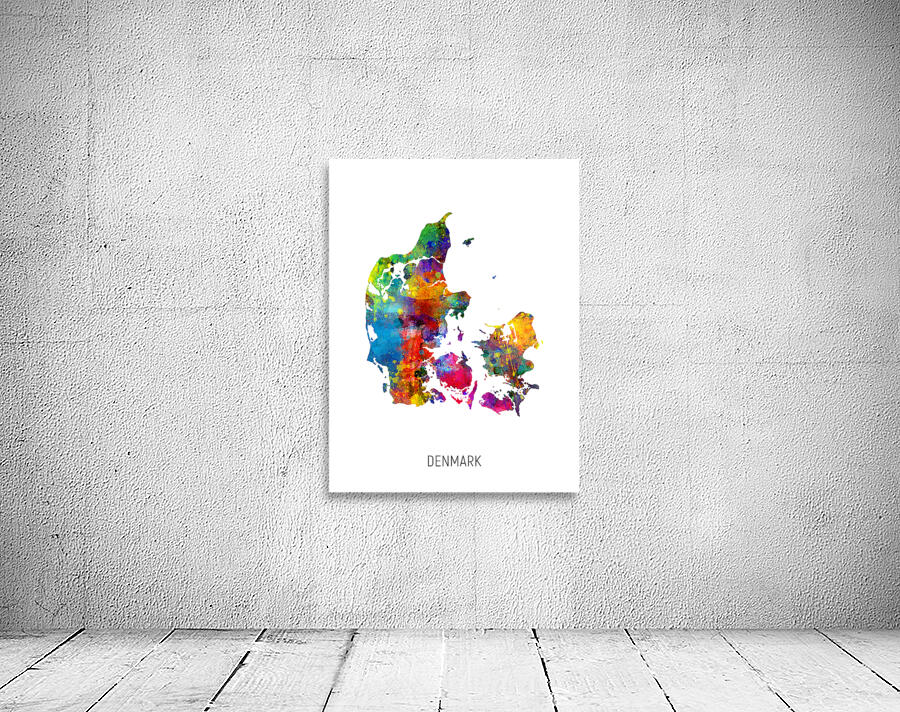 Denmark Watercolor Map Wall Preview