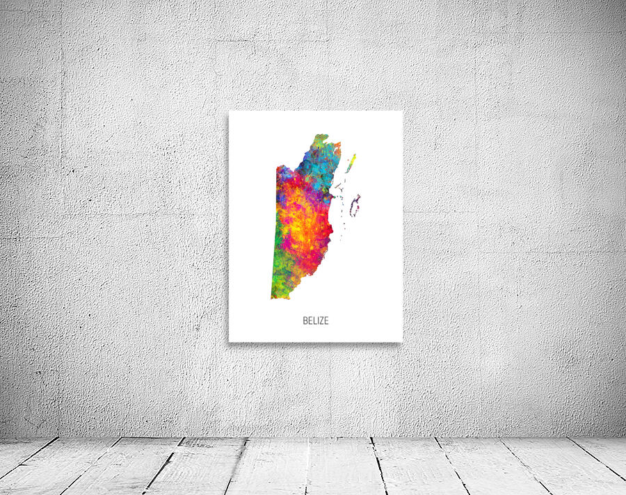 Belize Watercolor Map Wall Preview