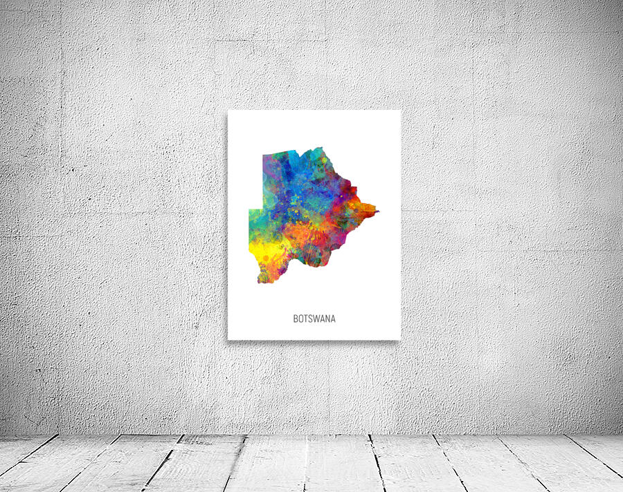 Botswana Watercolor Map Wall Preview