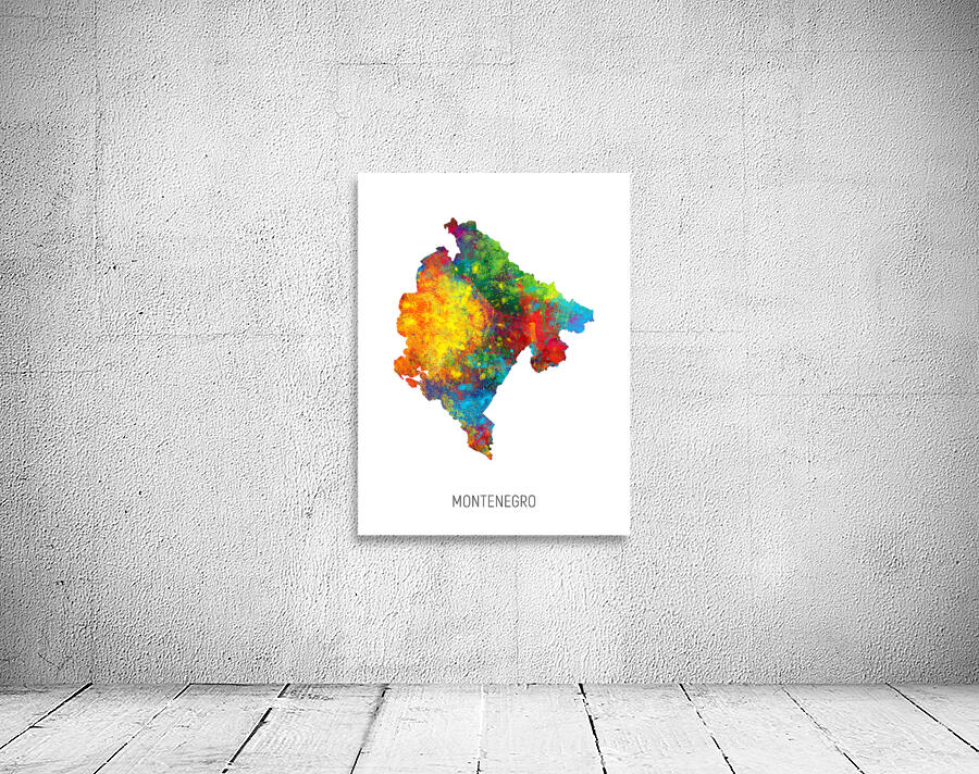 Montenegro Watercolor Map Wall Preview