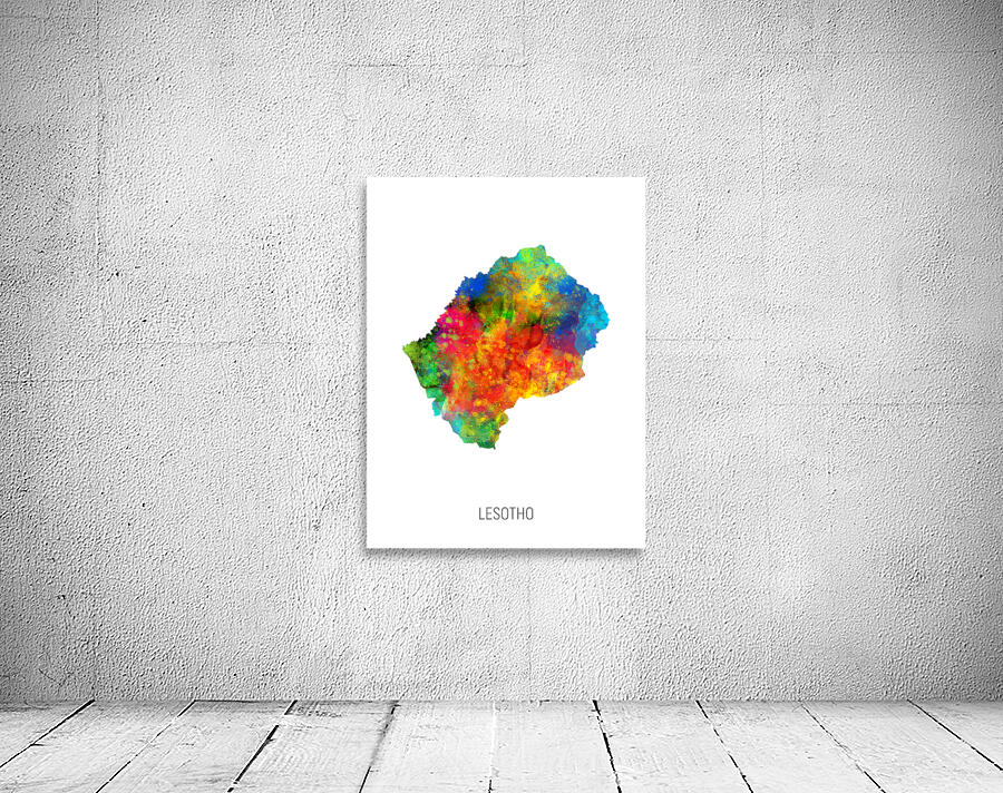 Lesotho Watercolor Map Wall Preview
