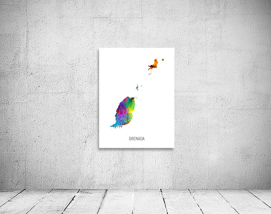 Grenada Watercolor Map Wall Preview