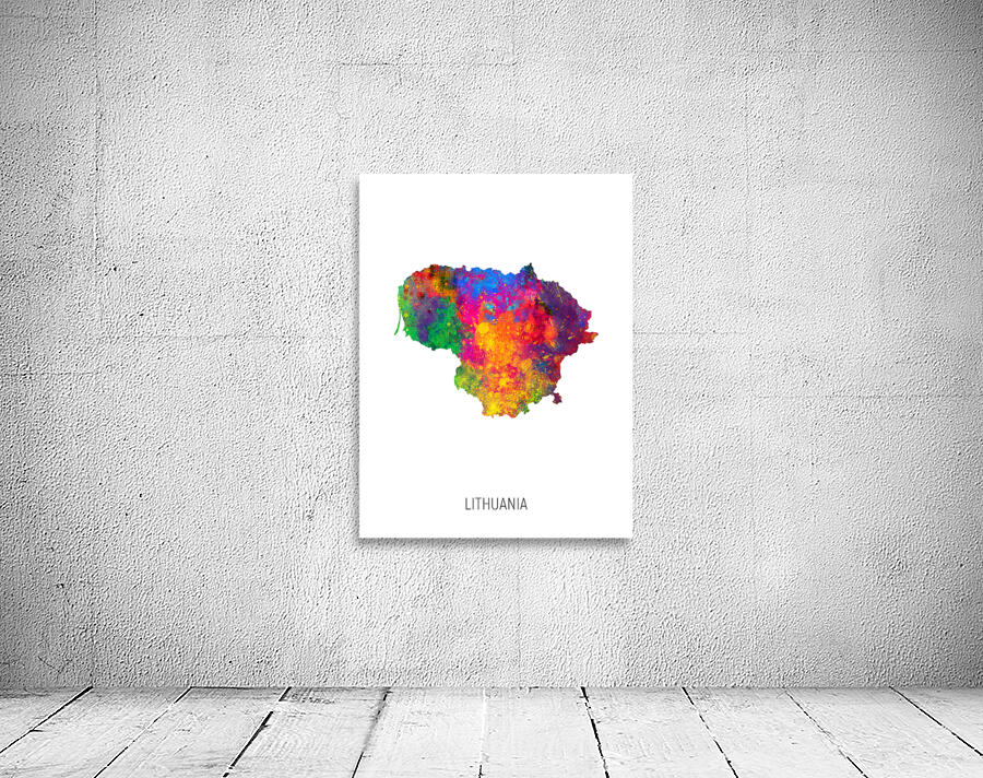 Lithuania Watercolor Map Wall Preview
