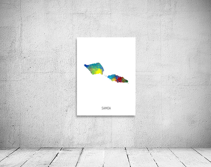 Samoa Watercolor Map Wall Preview