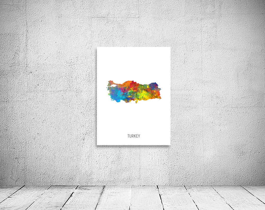 Turkey Watercolor Map Wall Preview