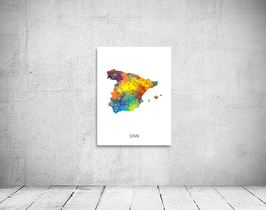 Spain Watercolor Map Wall Preview