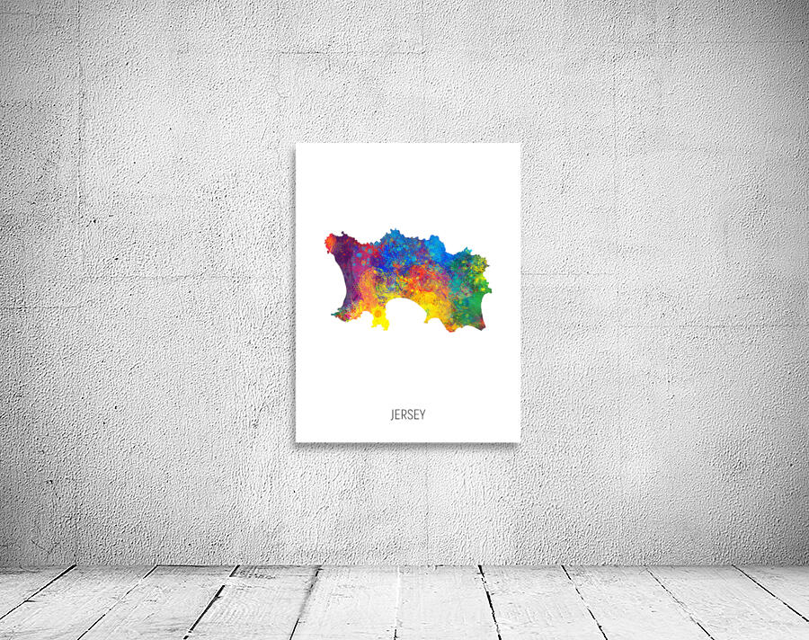 Jersey Watercolor Map Wall Preview
