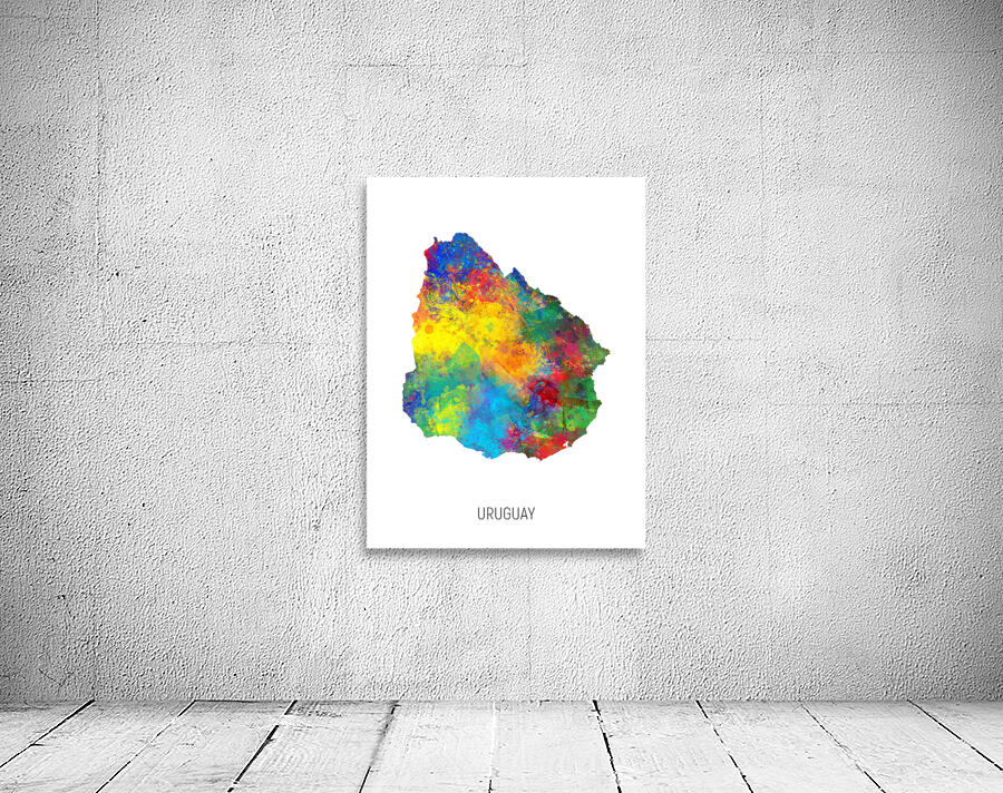 Uruguay Watercolor Map Wall Preview
