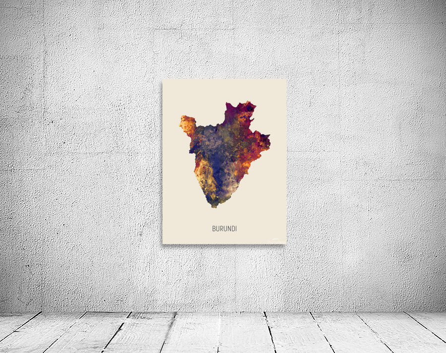 Burundi Watercolor Map Wall Preview