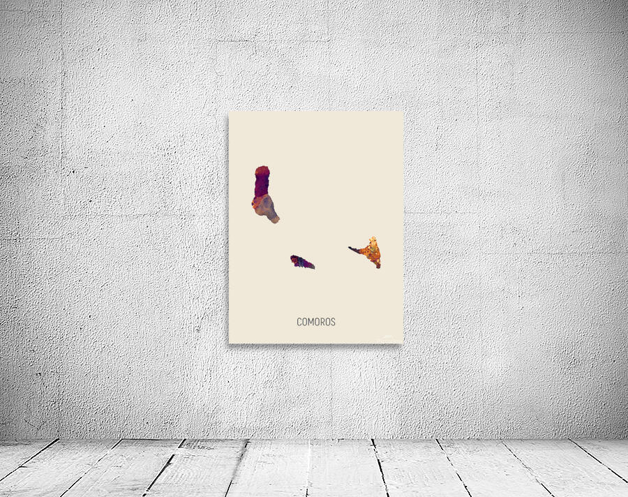 Comoros Watercolor Map Wall Preview