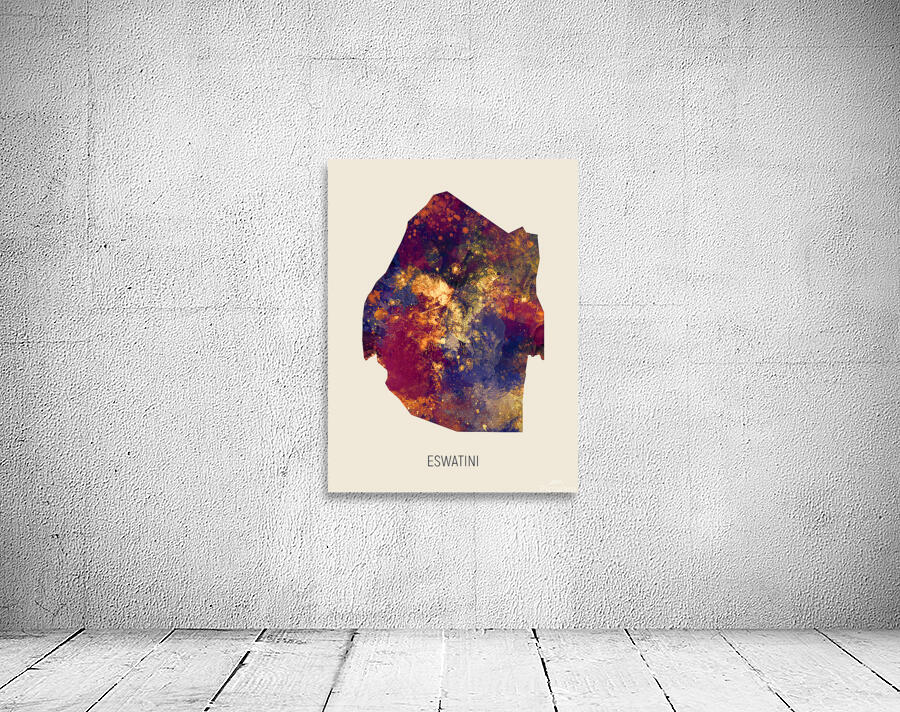 Eswatini Watercolor Map Wall Preview