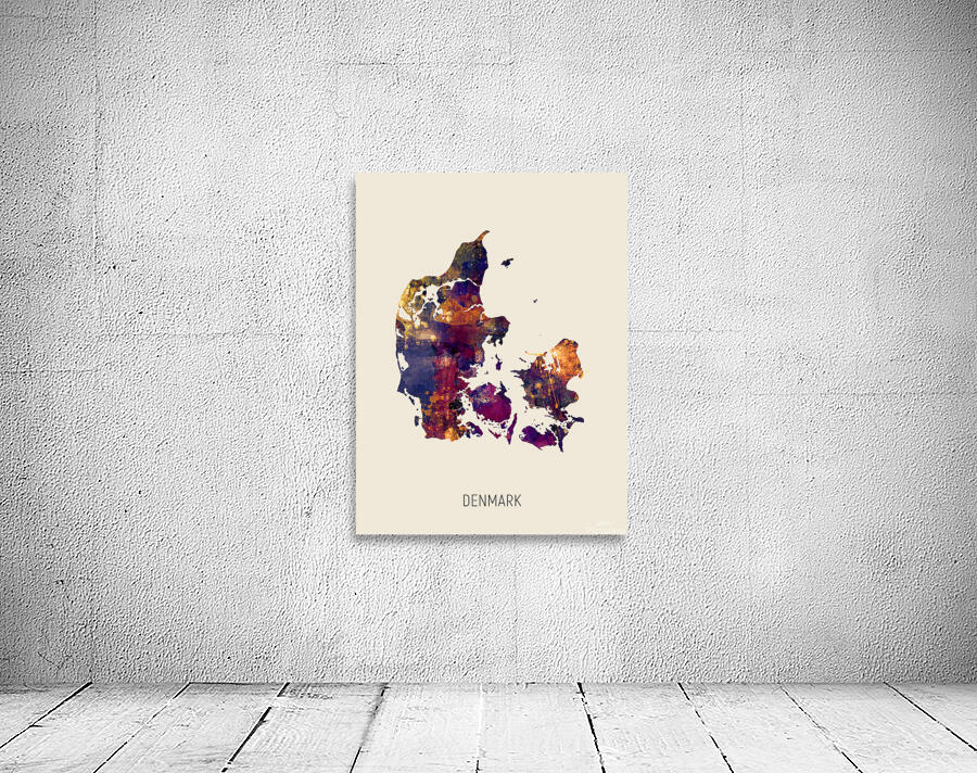 Denmark Watercolor Map Wall Preview