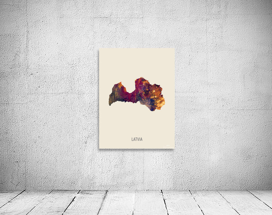 Latvia Watercolor Map Wall Preview