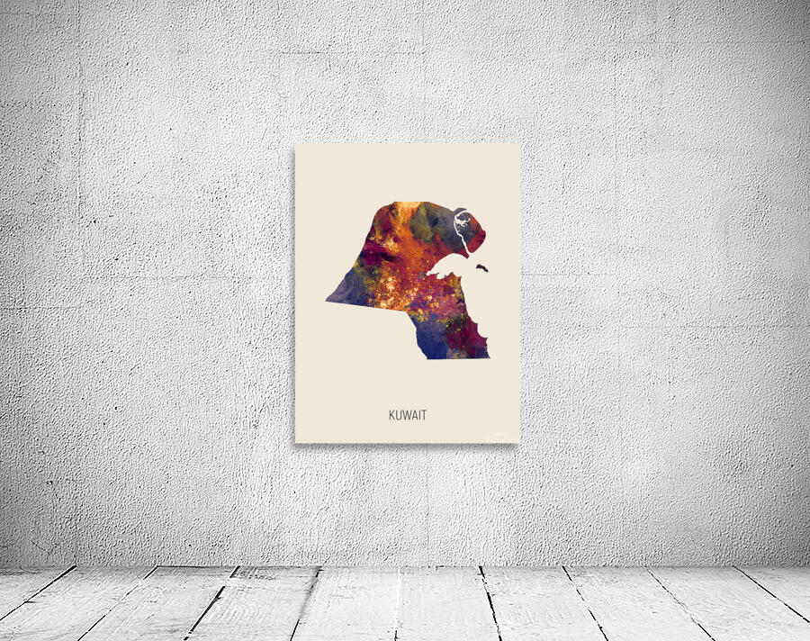 Kuwait Watercolor Map Wall Preview