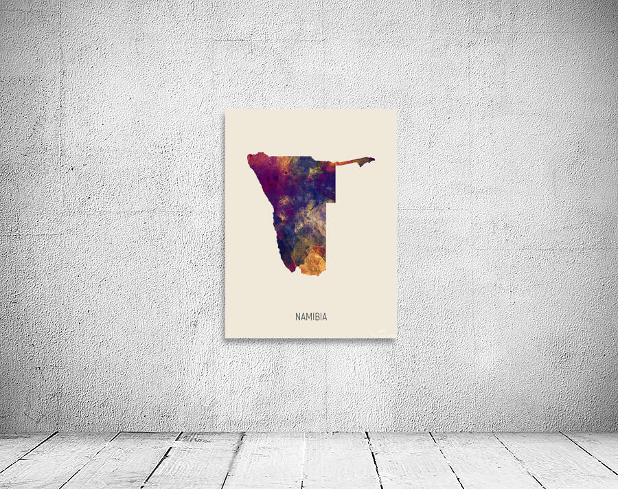 Namibia Watercolor Map Wall Preview