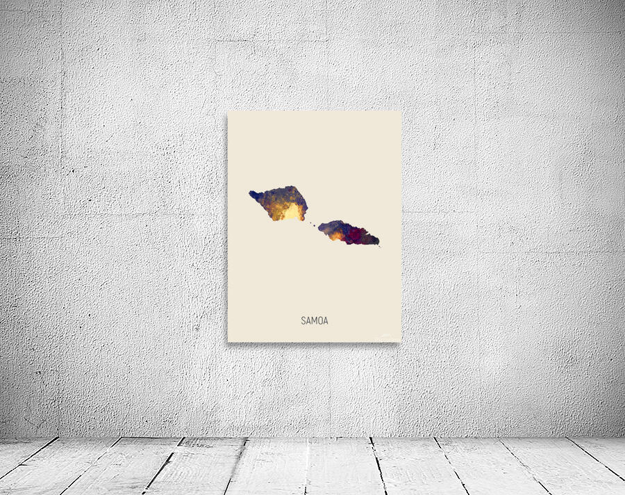 Samoa Watercolor Map Wall Preview