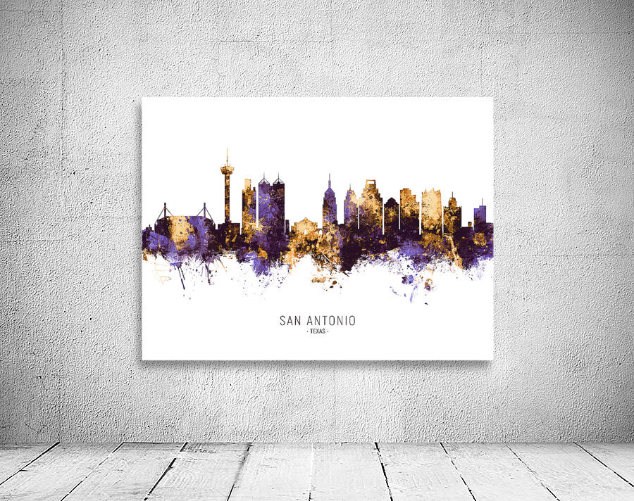 San Antonio Texas Skyline by Michael Tompsett Wall Art