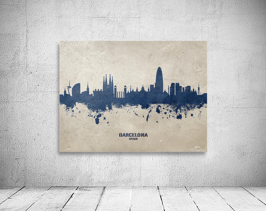 Barcelona Spain Skyline Wall Preview