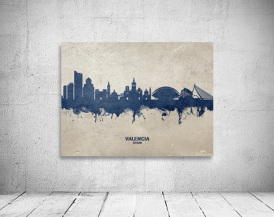 Valencia Spain Skyline Wall Preview