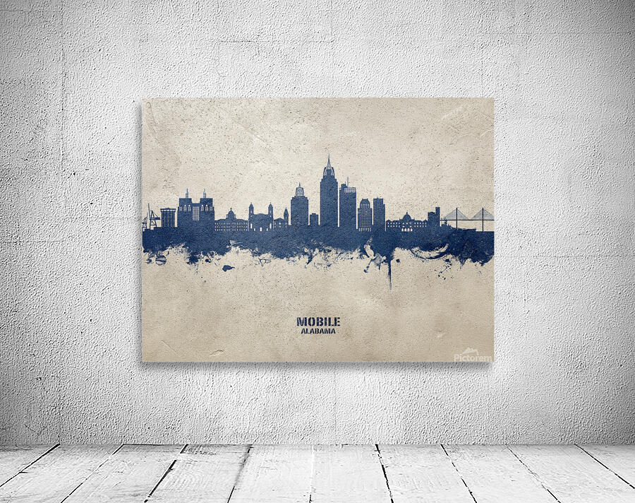 Mobile Alabama Skyline Wall Preview
