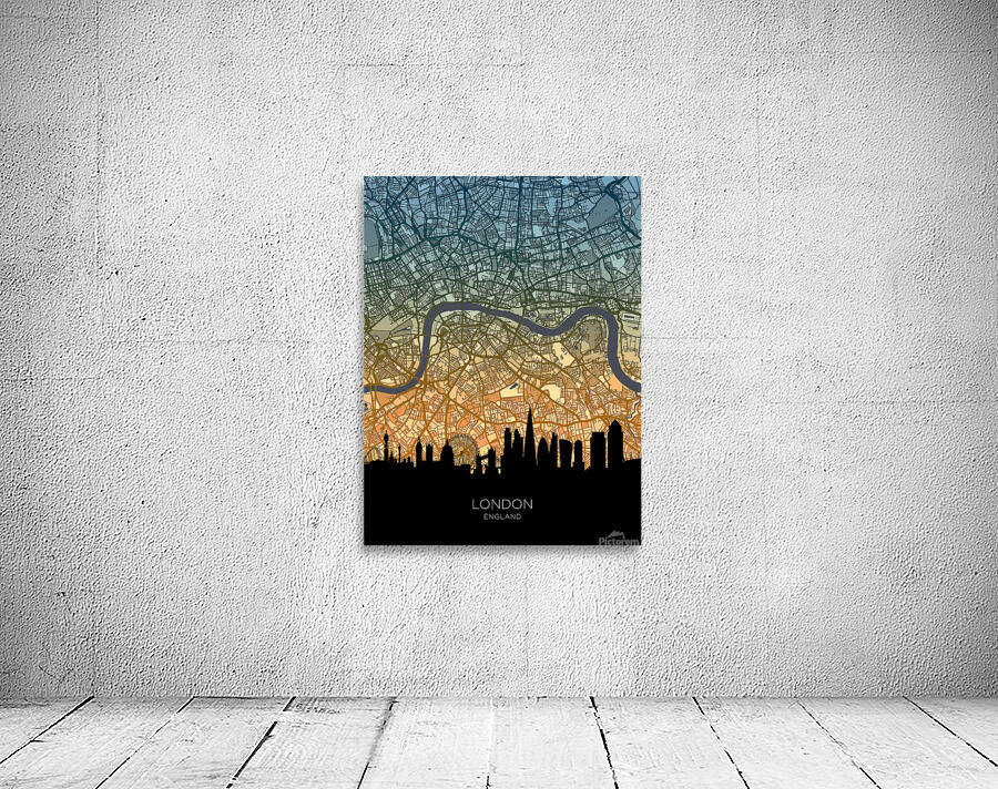 London Skyline Map Wall Preview