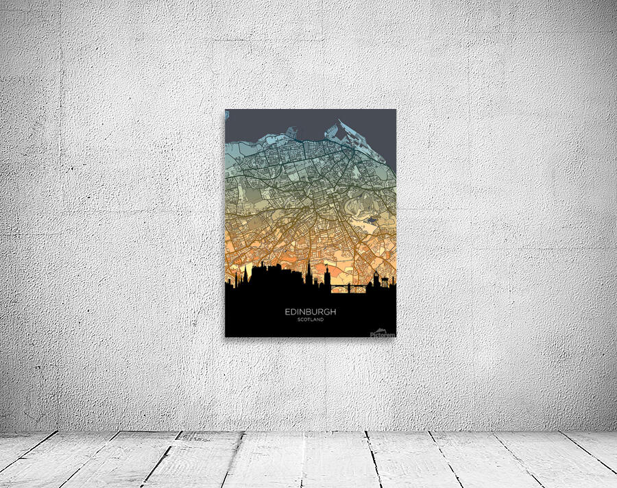 Edinburgh Skyline Map Wall Preview