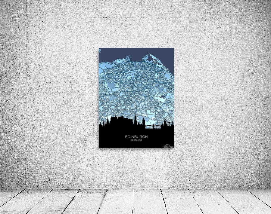 Edinburgh Skyline Map Wall Preview