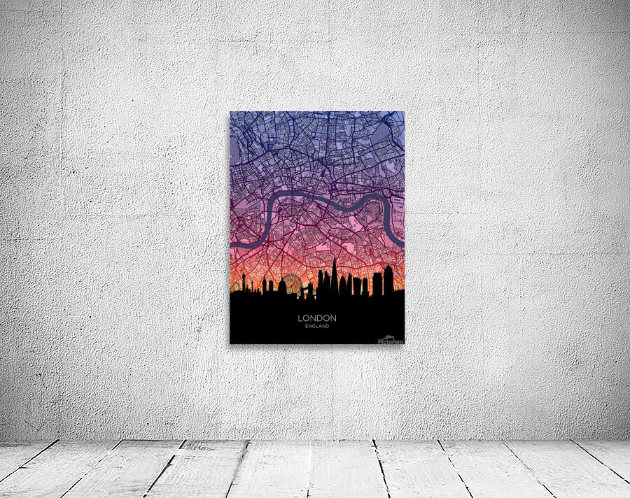 London Skyline Map Wall Preview