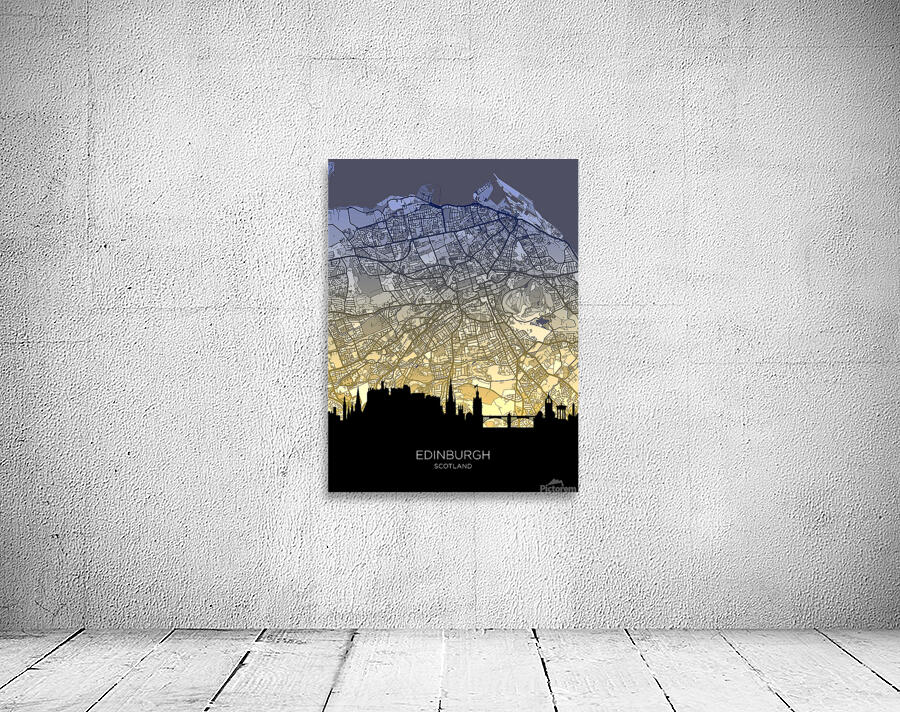 Edinburgh Skyline Map Wall Preview
