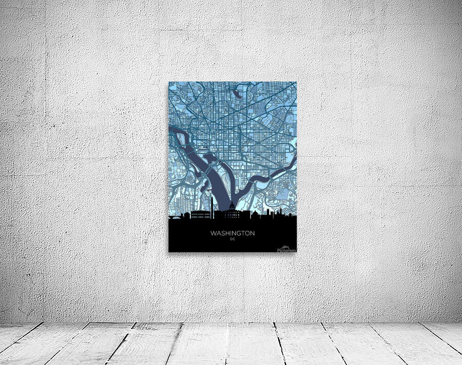 Washington DC Skyline Map Wall Preview